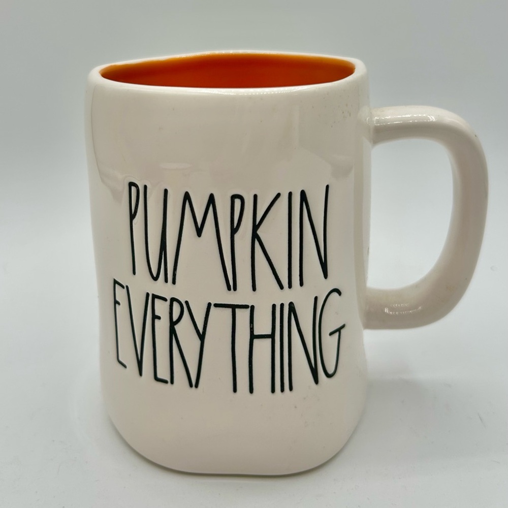 Rae Dunn Pumpkin Everything Coffee Mug Halloween Fall Autumn White Orange 12 oz